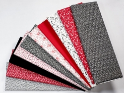Red, Black and White fabrics x 30m #48